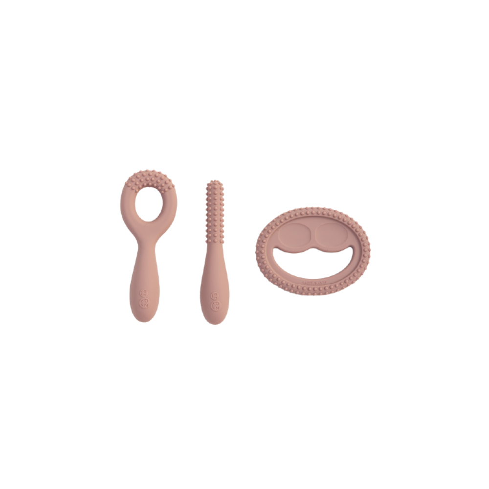 ezpz Oral Development Tools (3-Pack) – 100% Soft Silicone Infant Teething & Speech Tools