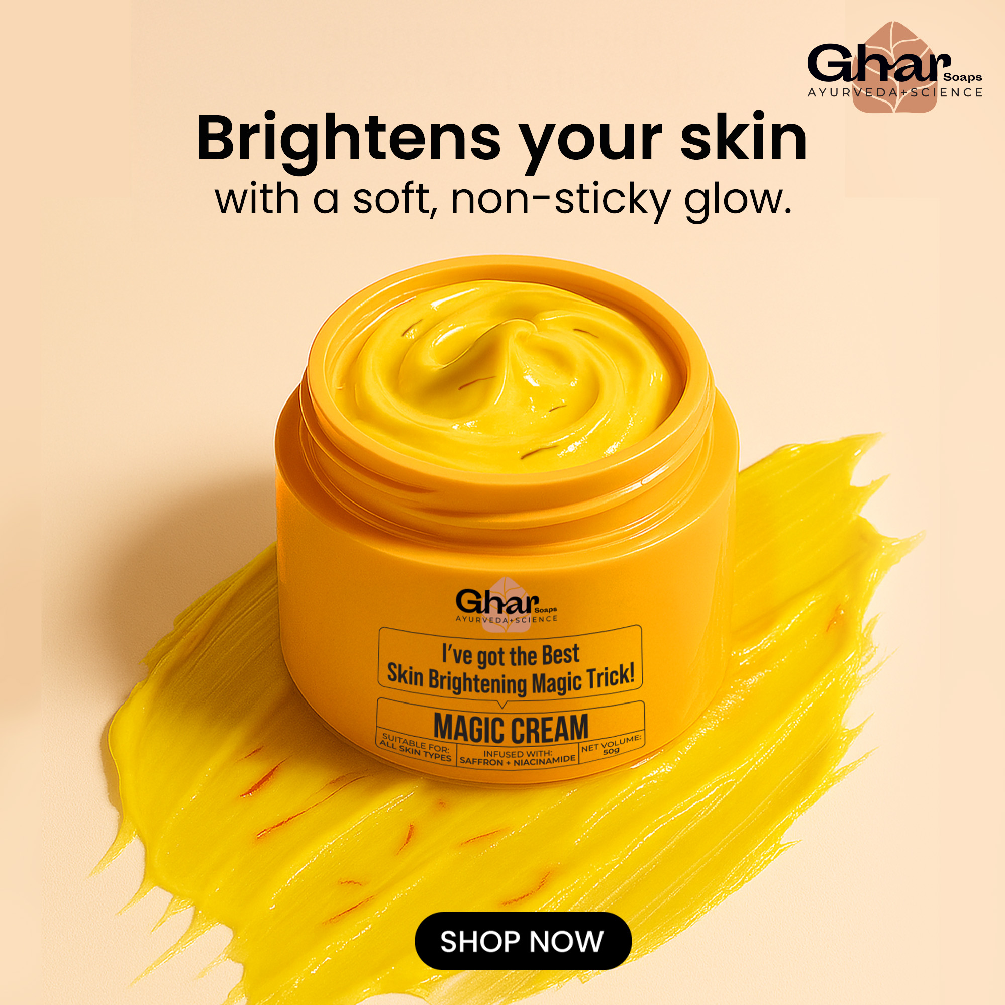 Magic Cream with Saffron & Niacinamide for De-Tan & Skin Brightening