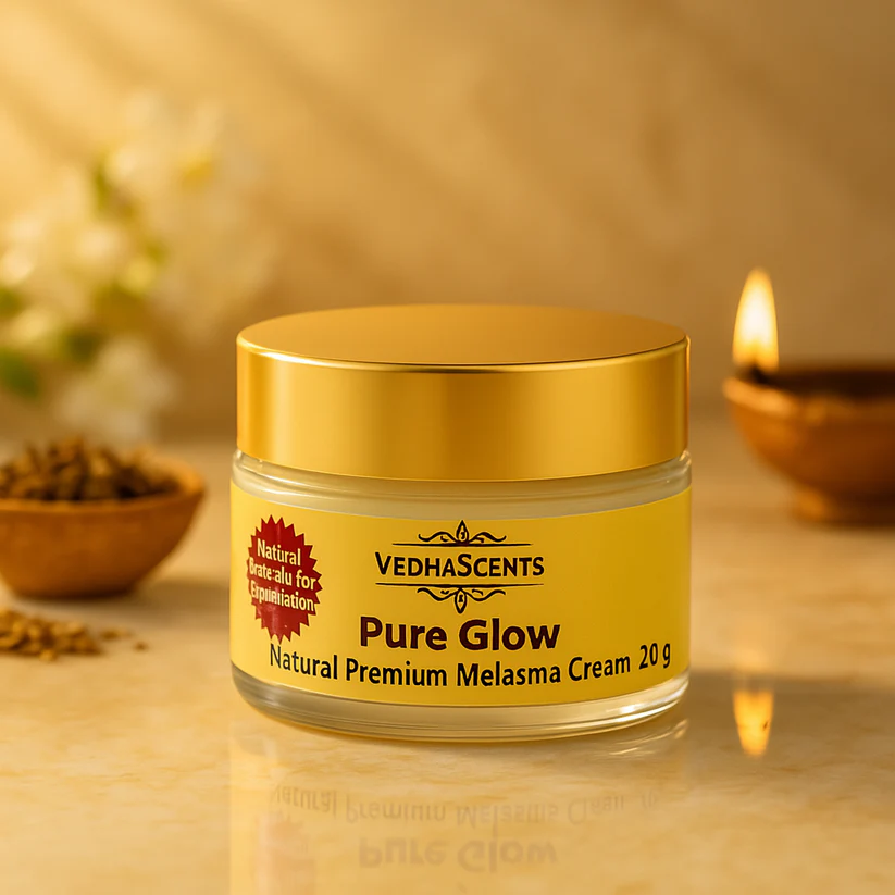 Vedhascents Premium Natural Melasma Cream|Pigmentation & Dark Spots | Acne Marks, Suntan Marks, Blackheads & Whiteheads | Ayurvedic Night Face Cream (20 g)