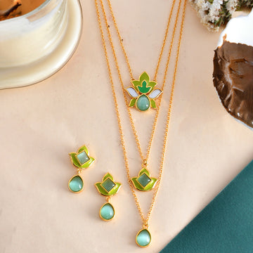 Forever More Green Layered Necklace Set
