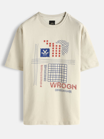 Casual Printed T-Shirt | Beige