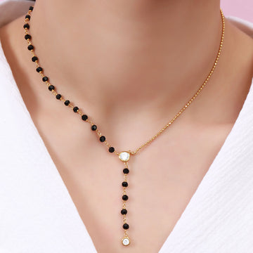 Elegant CZ Gold-Plated 925 Sterling Silver Mangalsutra